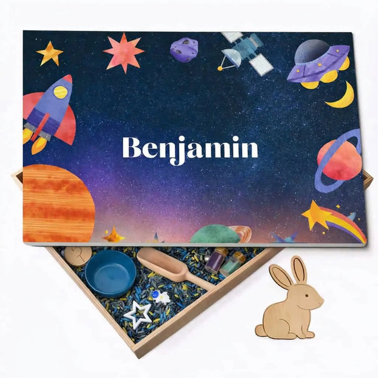 Houten speelbak met ruimte thema Benjamin