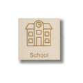 Houten pictogram school