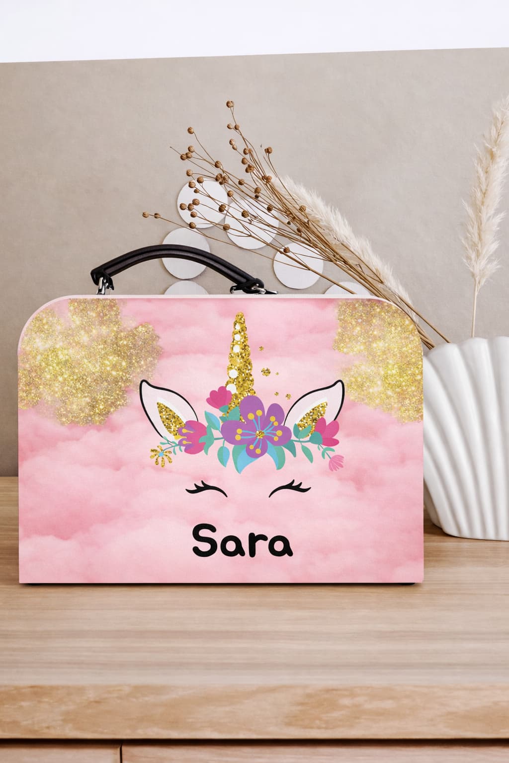 Koffertje Unicorn met eigen naam (Sara)