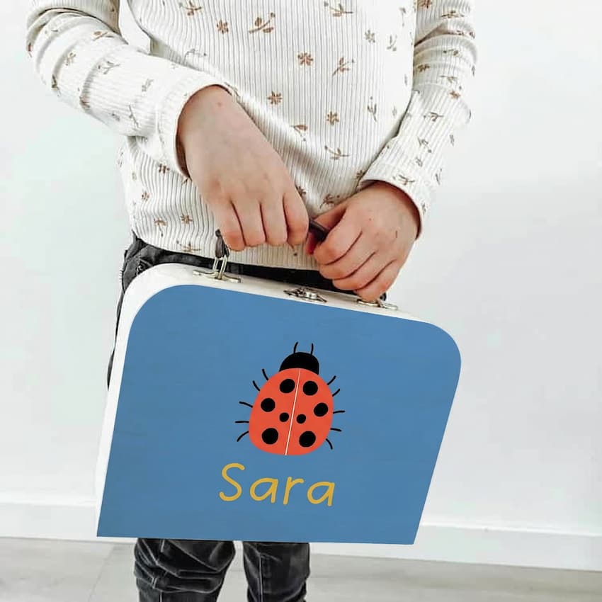 Koffertje Lieveheersbeestje met eigen naam (Sara)