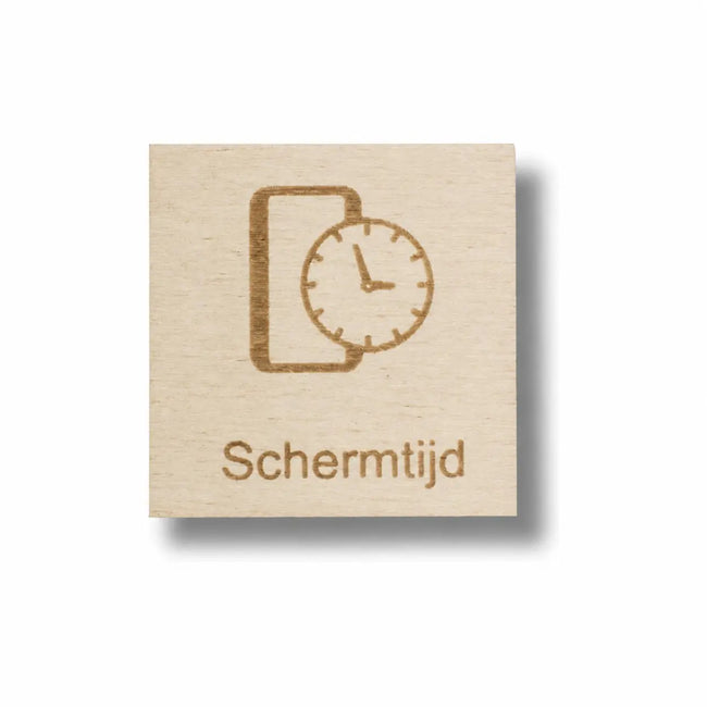 Houten pictogram schermtijd