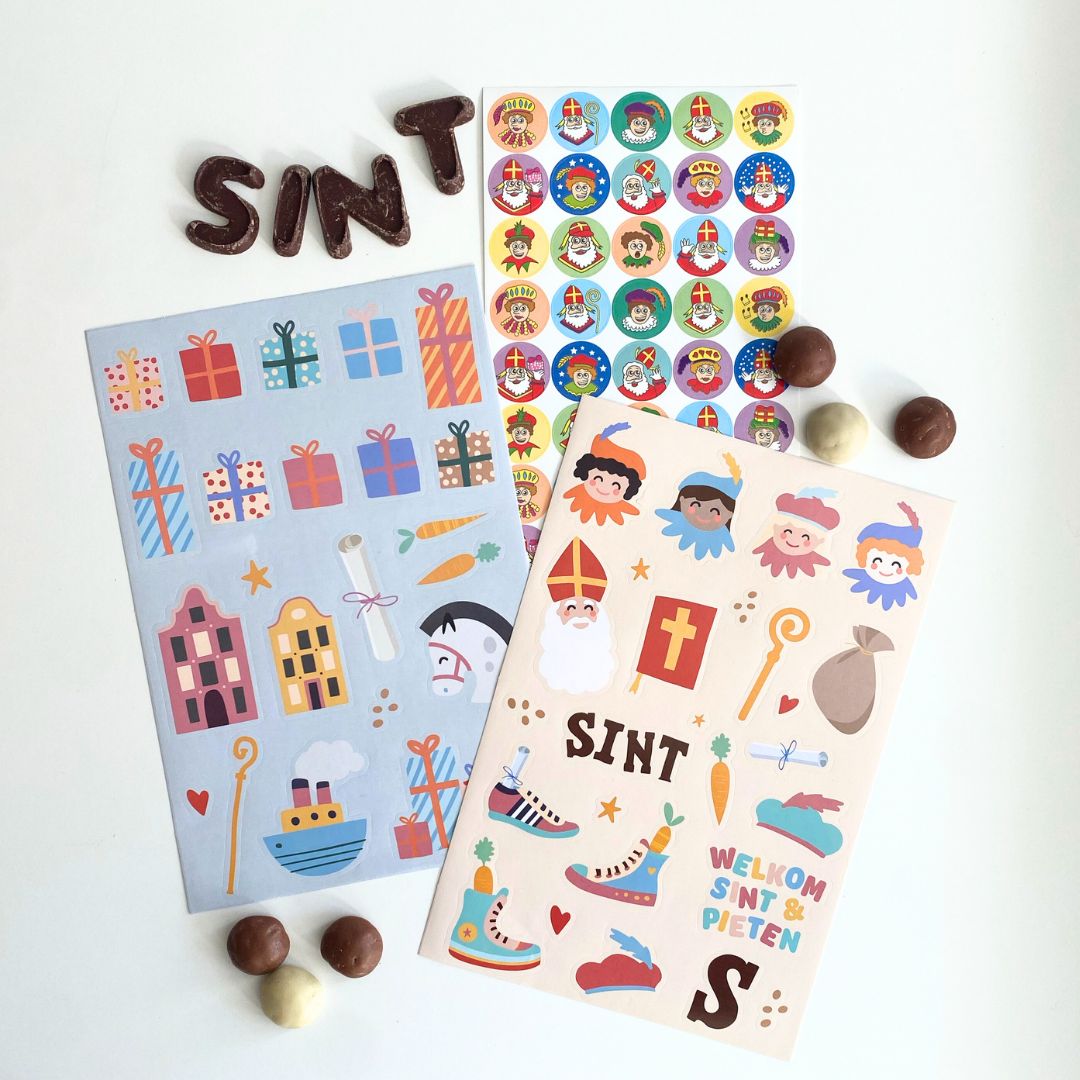 Stickerset voor houten aftelkalender Sinterklaas