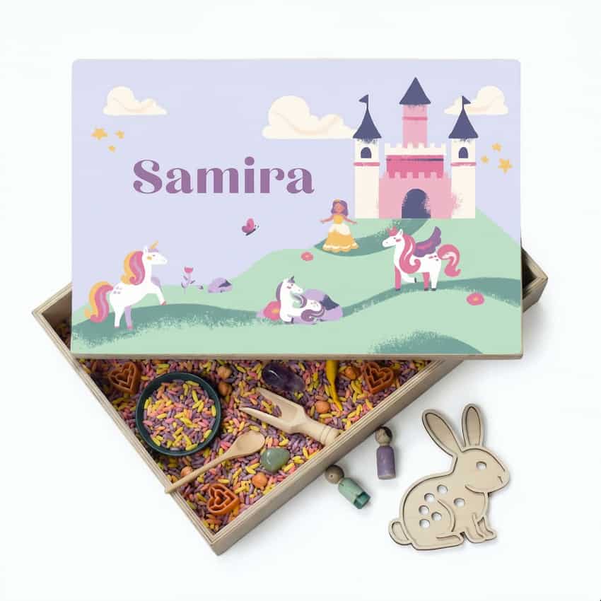 Houten speelbak met deksel Unicorn (Samira)