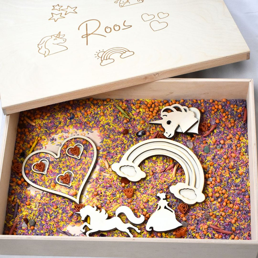 Houten speelbak met deksel (Froukje) Unicorn