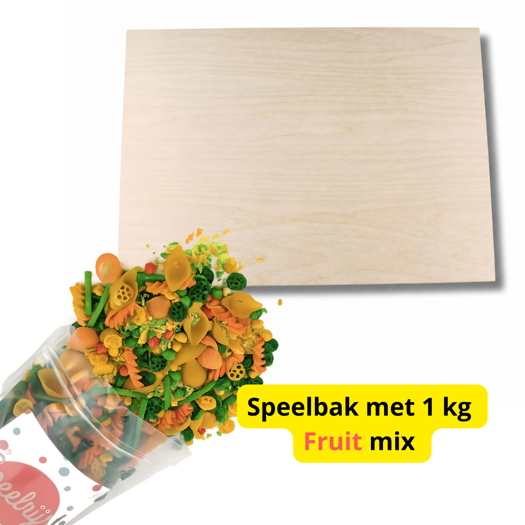 Houten Speelbak + 1 kg Fruit Mix SET Korting