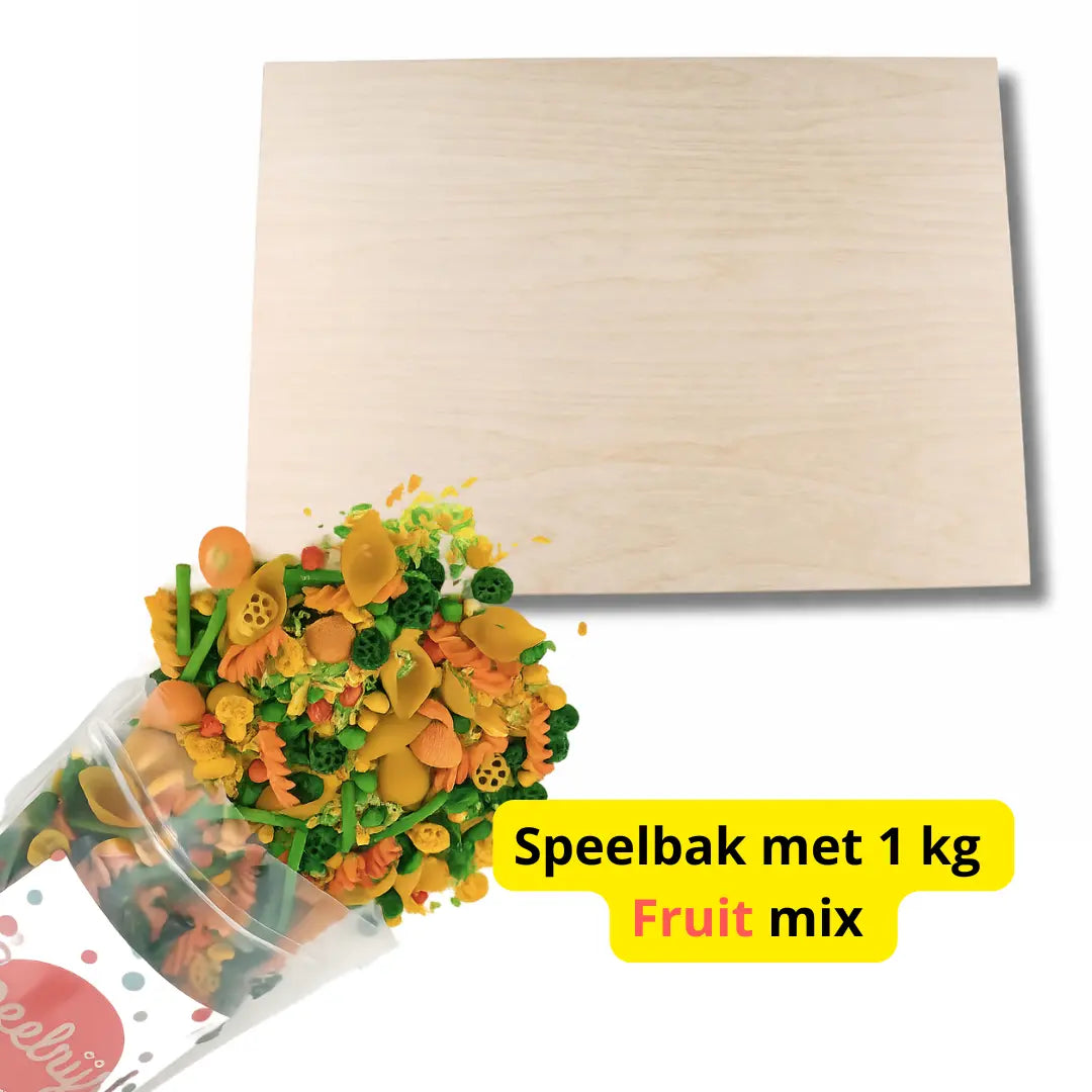Houten Speelbak + 1 kg Fruit Mix SET Korting