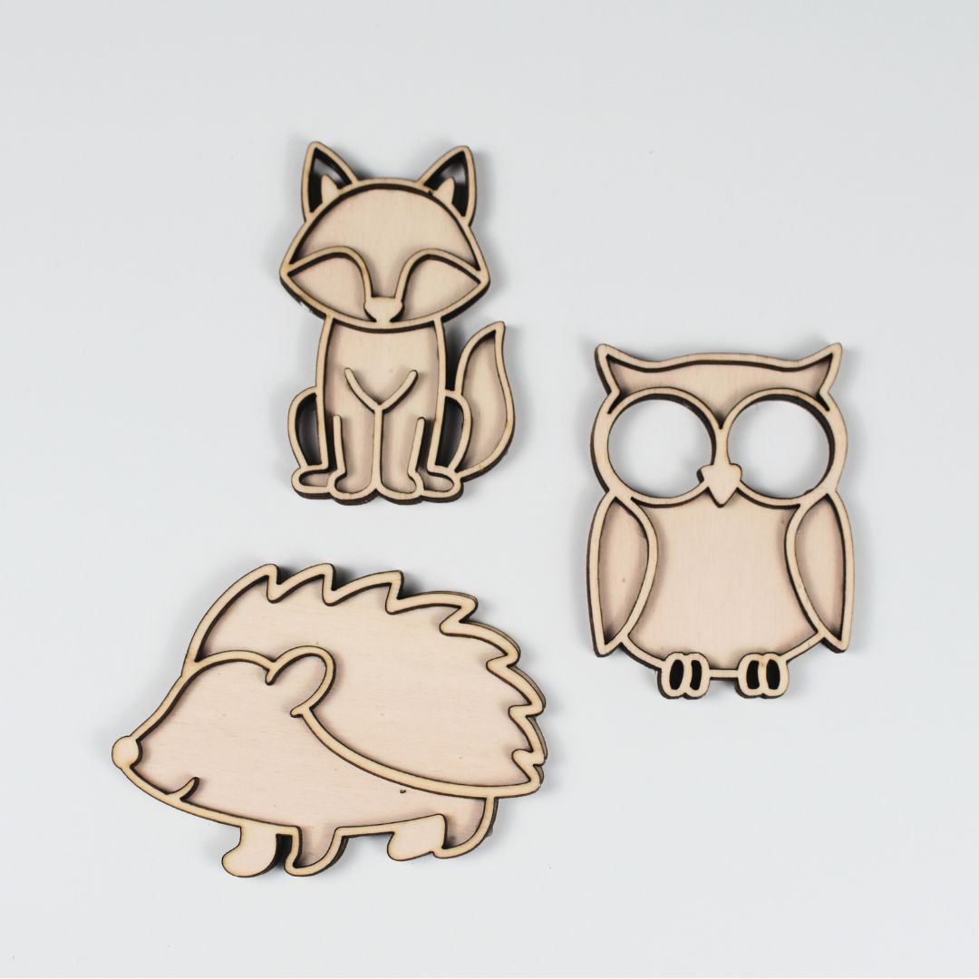 Houten Bosdieren Figuren