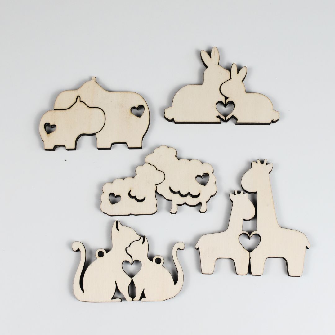 Speelfiguren Dierenduo's Setje B