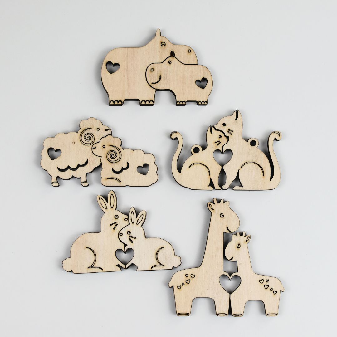 Speelfiguren Dierenduo's Setje B