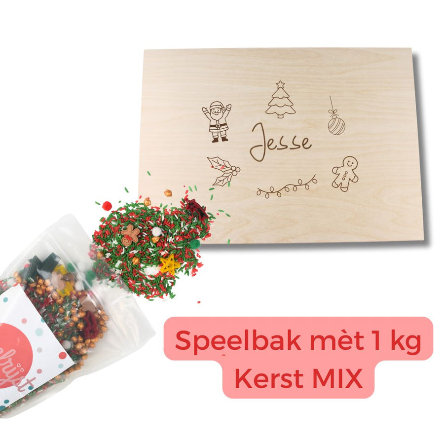 Kerst speelbak + 1 kg mix