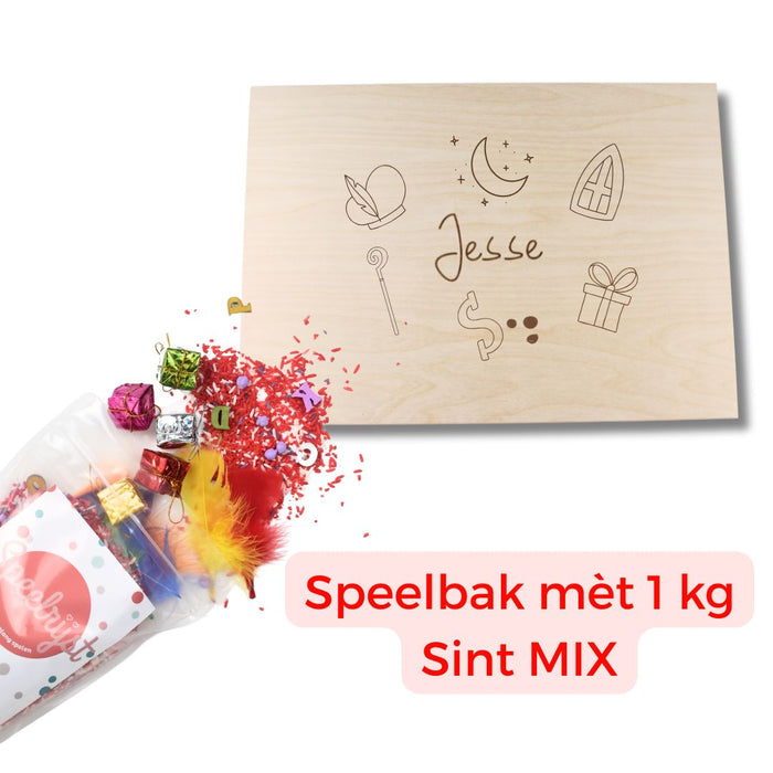 Houten Speelbak + 1 kg Sinterklaas Mix SETKorting