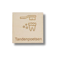 Houten pictogram tandenpoetsen