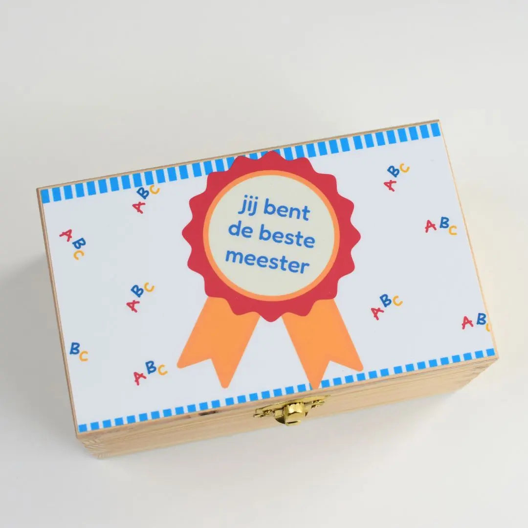 Theedoosje juf of meester – bedankt voor het fijne schooljaar (gepersonaliseerd)