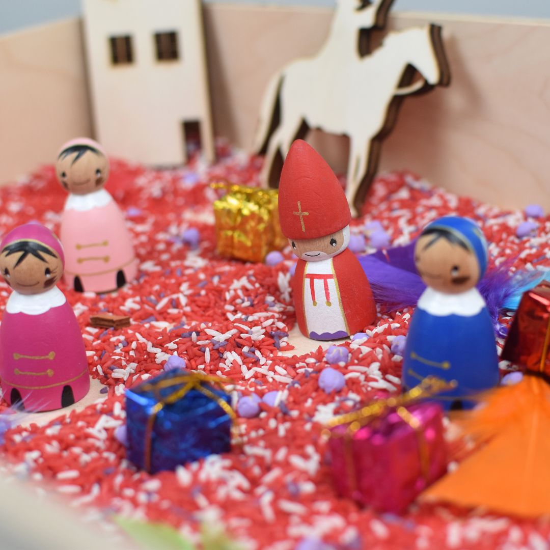 Houten Sinterklaas speelfiguren