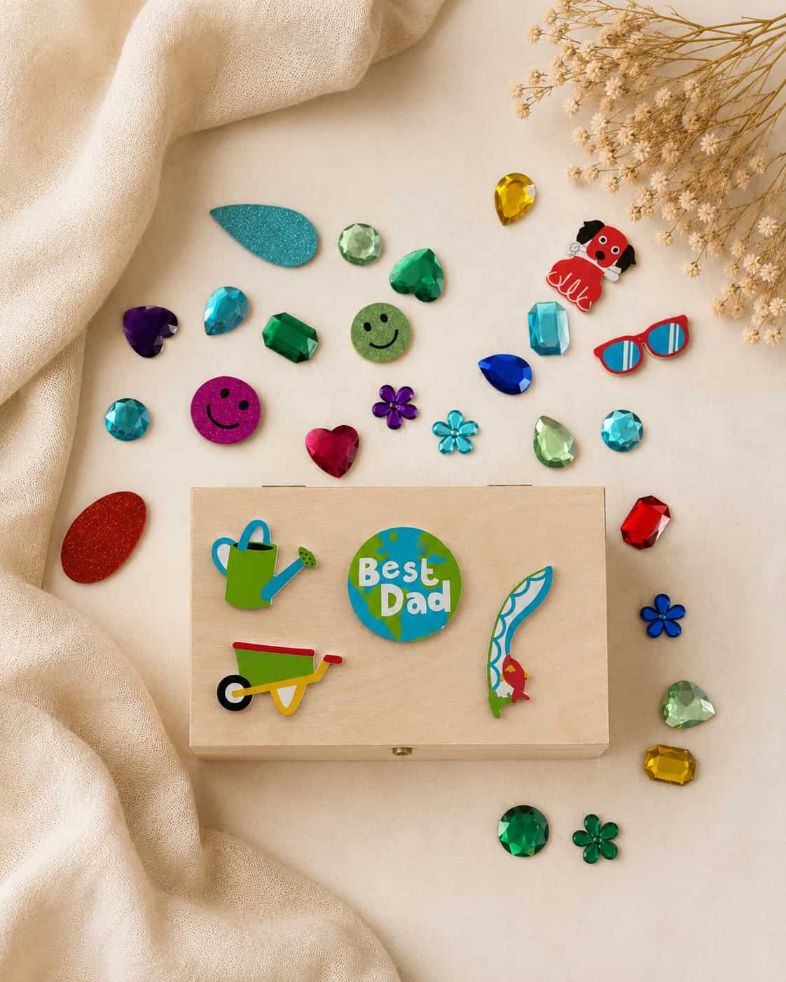 Houten knutselkistje om zelf te versieren – cadeau voor papa, meester of broer