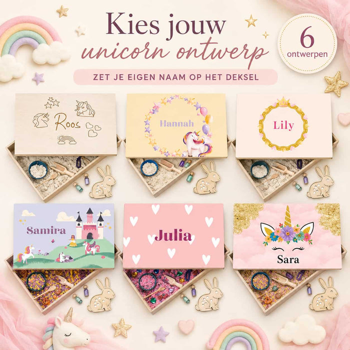 Unicorn speelgoed op thema met eenhoorns en regenbogen