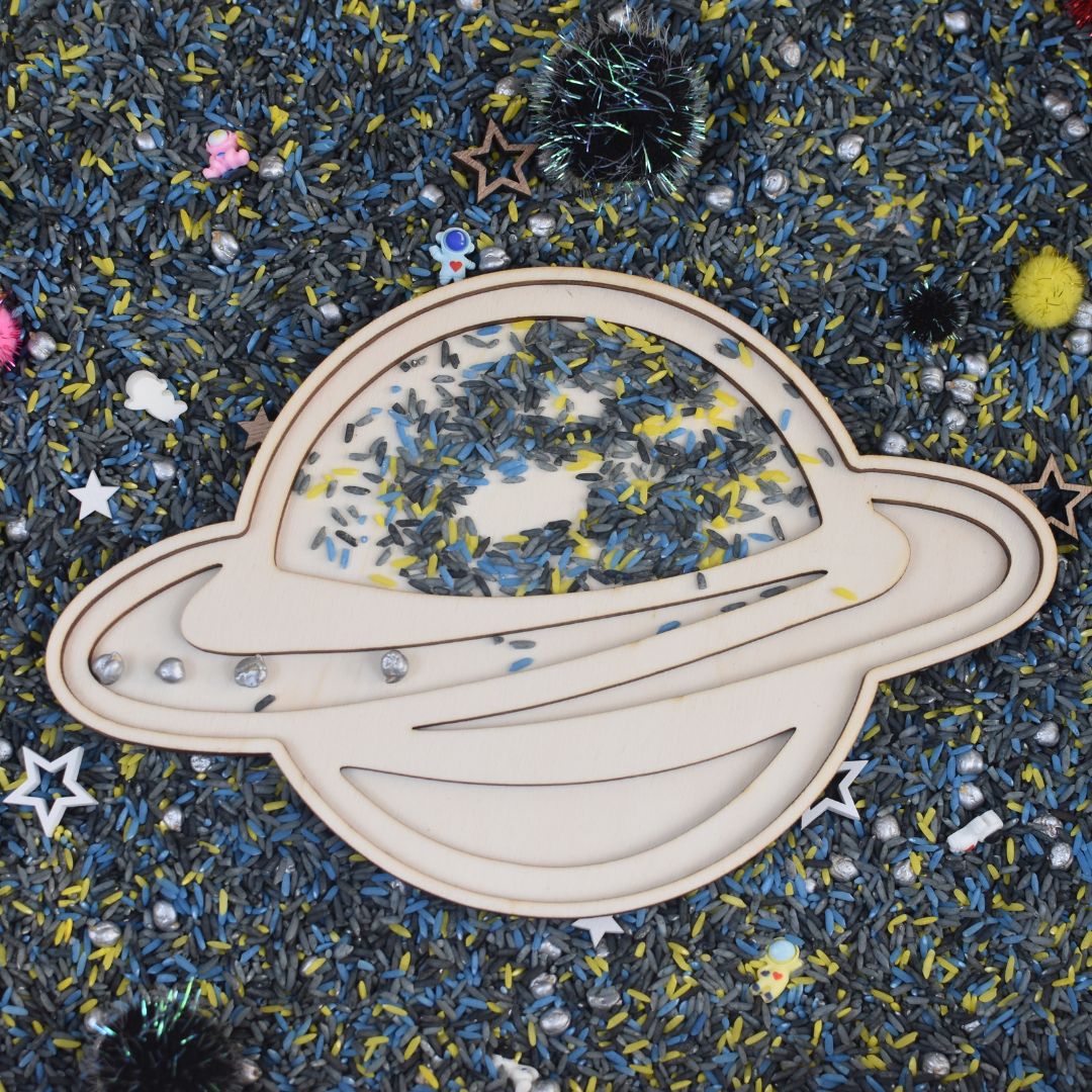 Houten vulvorm planeet