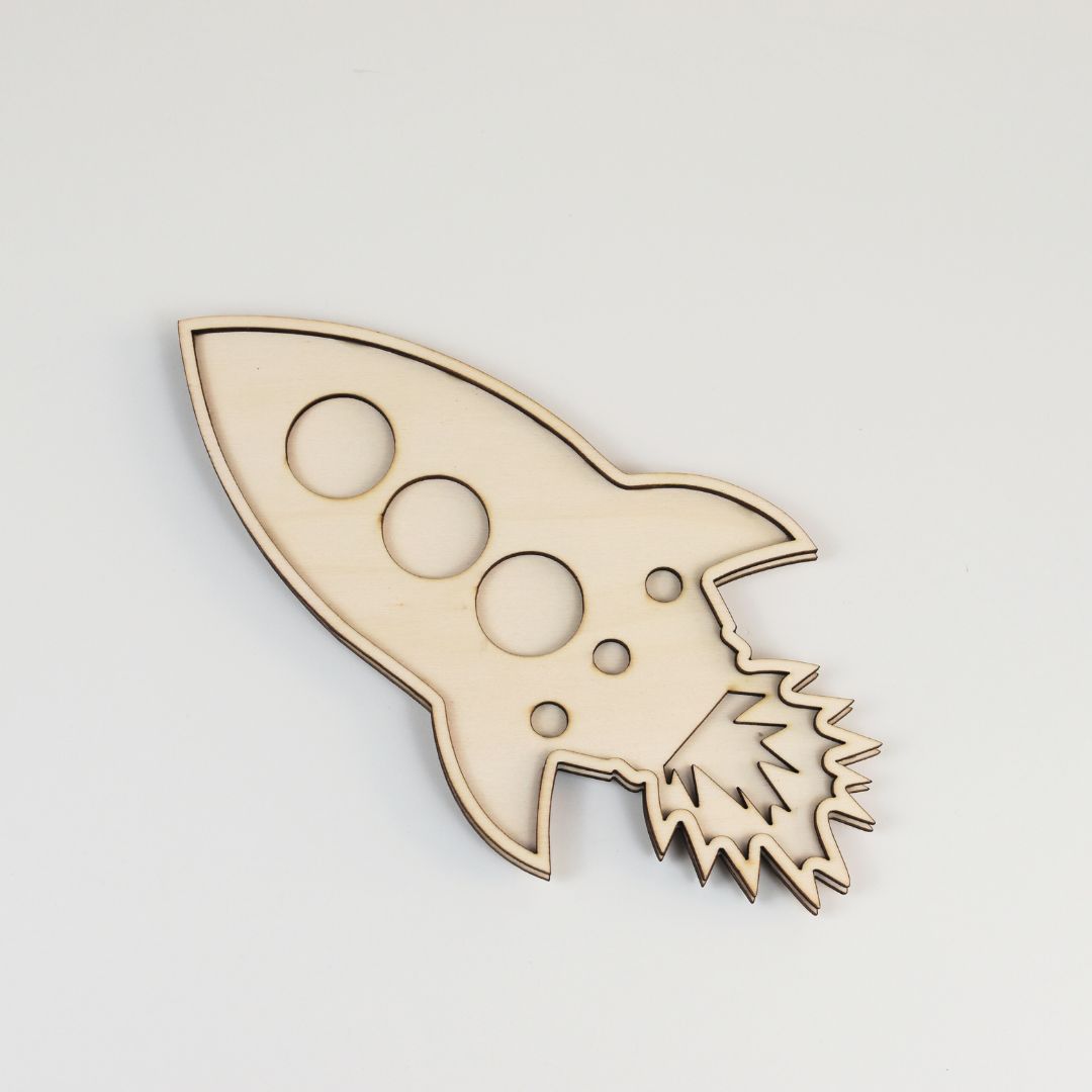 Houten vulvorm raket