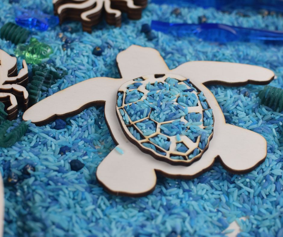 Houten vulvorm schildpad