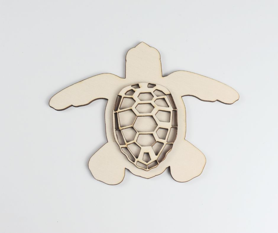 Houten vulvorm schildpad