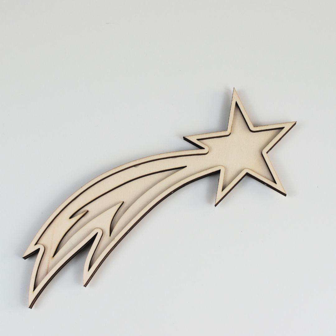 Houten vulvorm vallende ster