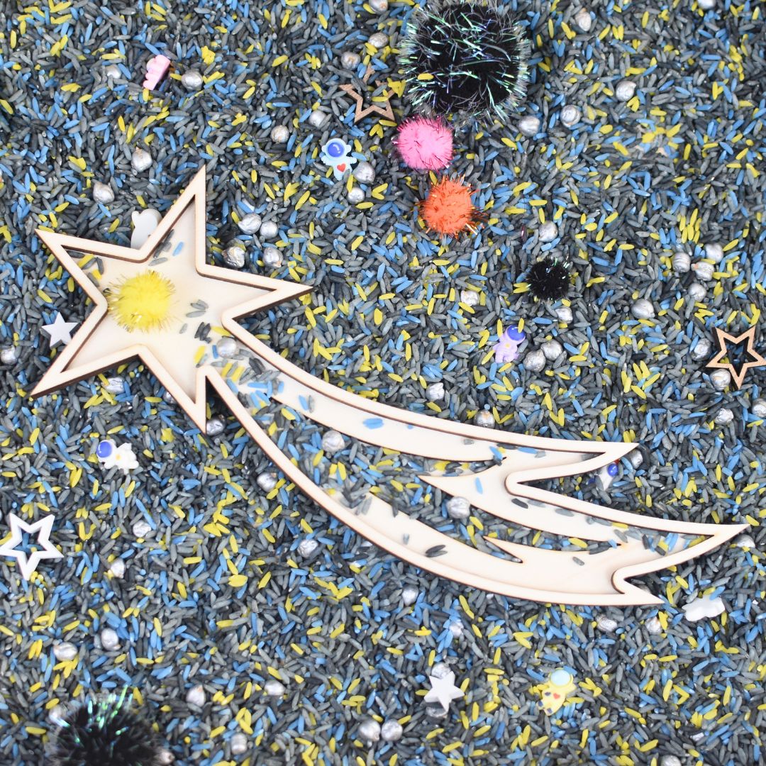 Houten vulvorm vallende ster