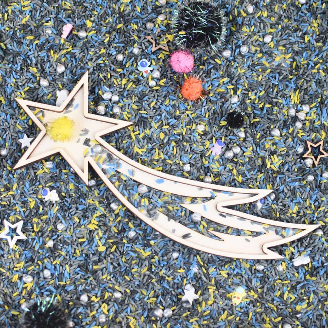 Houten vulvorm vallende ster