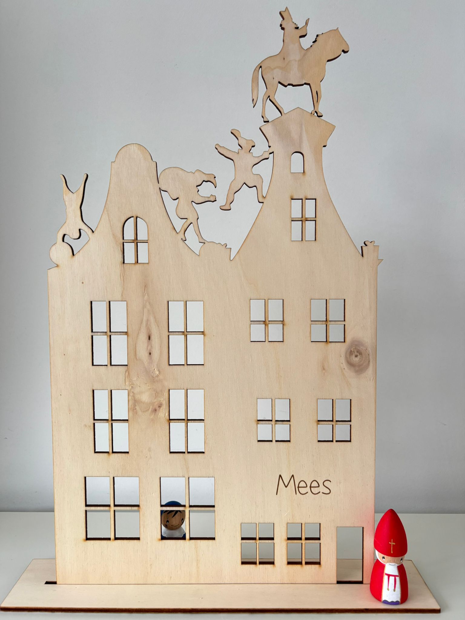 Houten Sinterklaashuis groot met lampjes