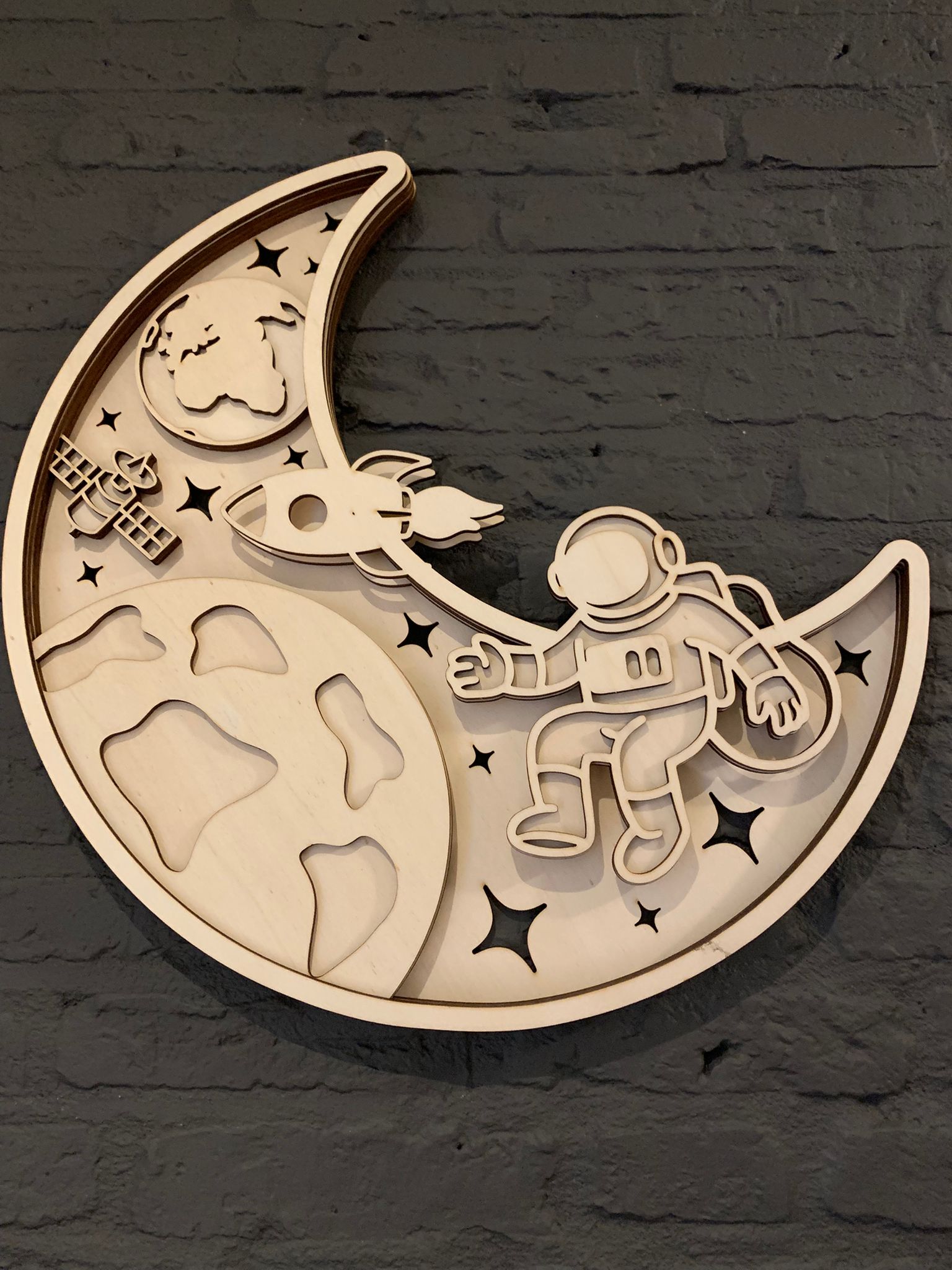 Houten Wanddecoratie – Maan