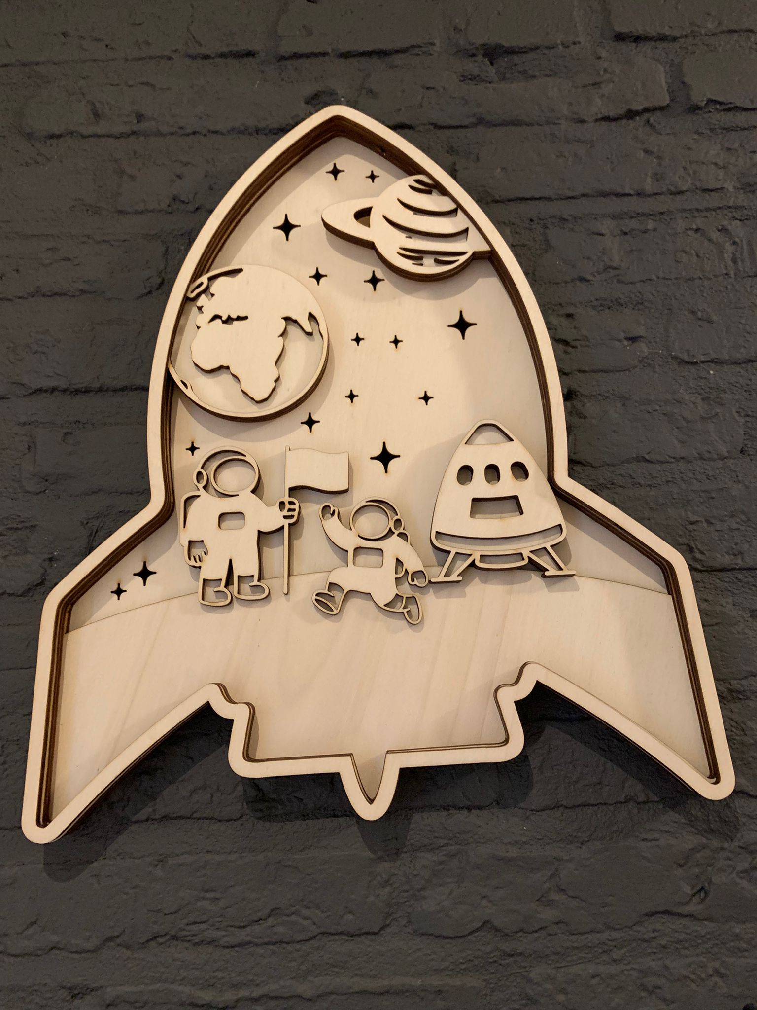 Houten Wanddecoratie – Raket