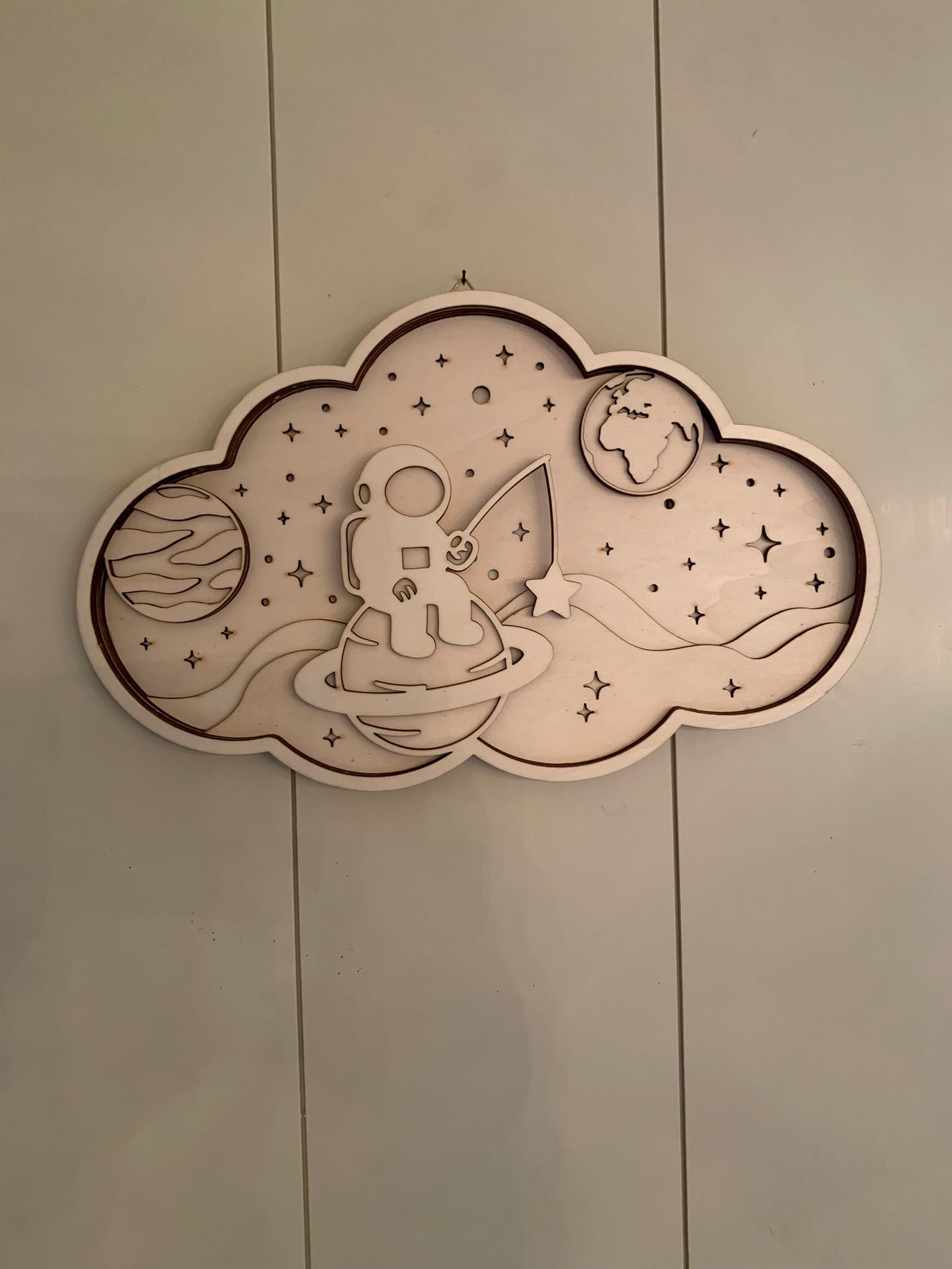 Houten Wanddecoratie – Wolk