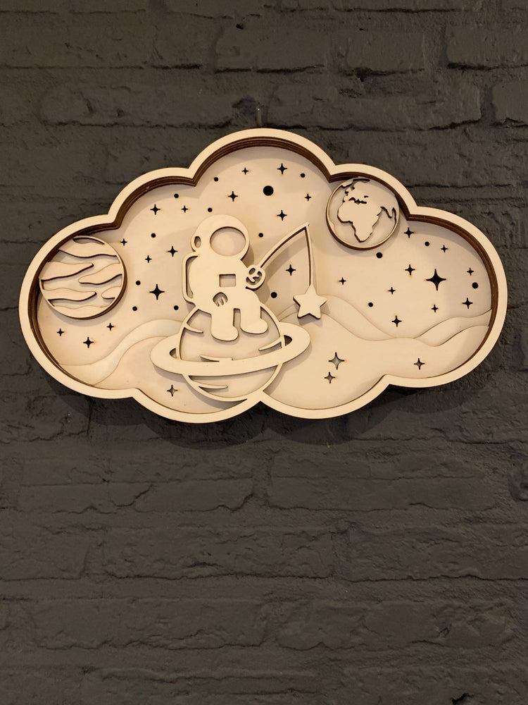 Houten Wanddecoratie – Wolk