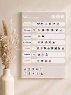 Magnetische planner in de kleur Zacht oudroze