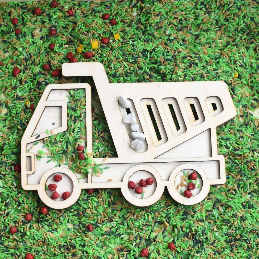 Houten Zeef Vrachtwagen – Sensorisch Spel & Constructie