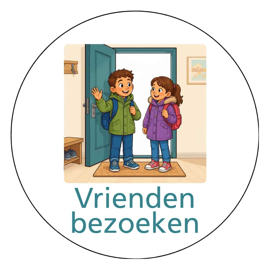 Magnetisch pictogram Vrienden bezoeken