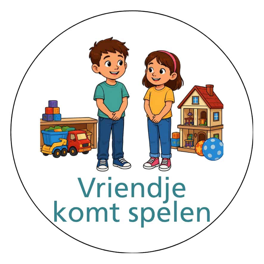 Magnetisch pictogram Vriendje komt spelen
