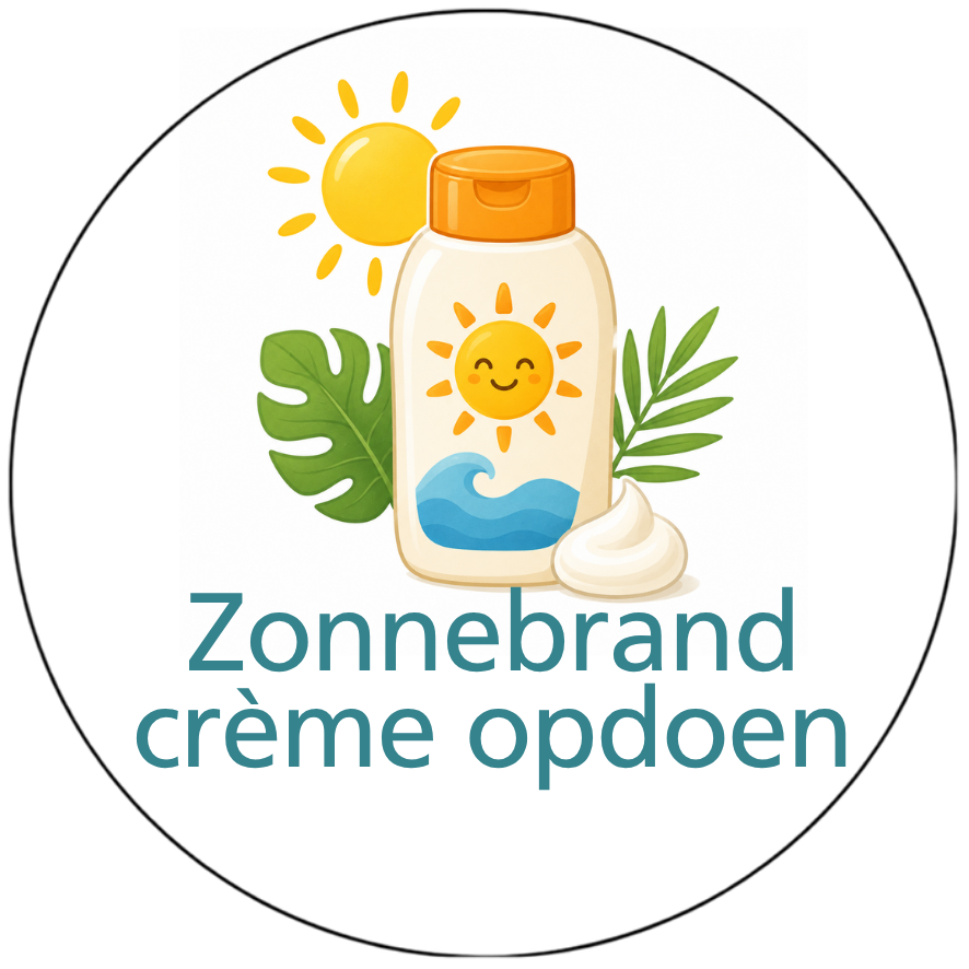 Magnetisch pictogram Zonnebrandcrème opdoen