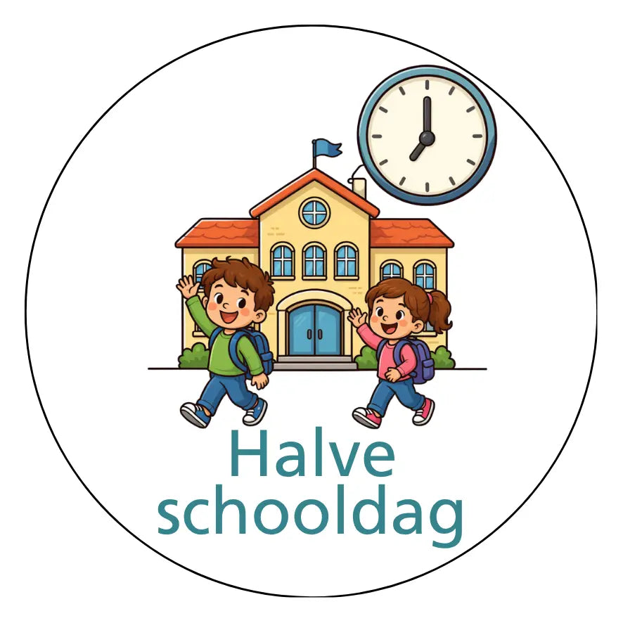 Magnetisch pictogram Halve schooldag