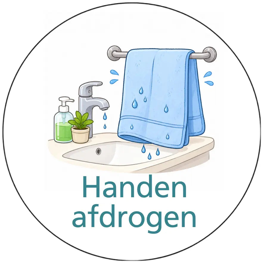Magnetisch pictogram Handen afdrogen – versie A zonder persoon