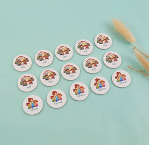 Ronde magnetische pictogrammen voor planners