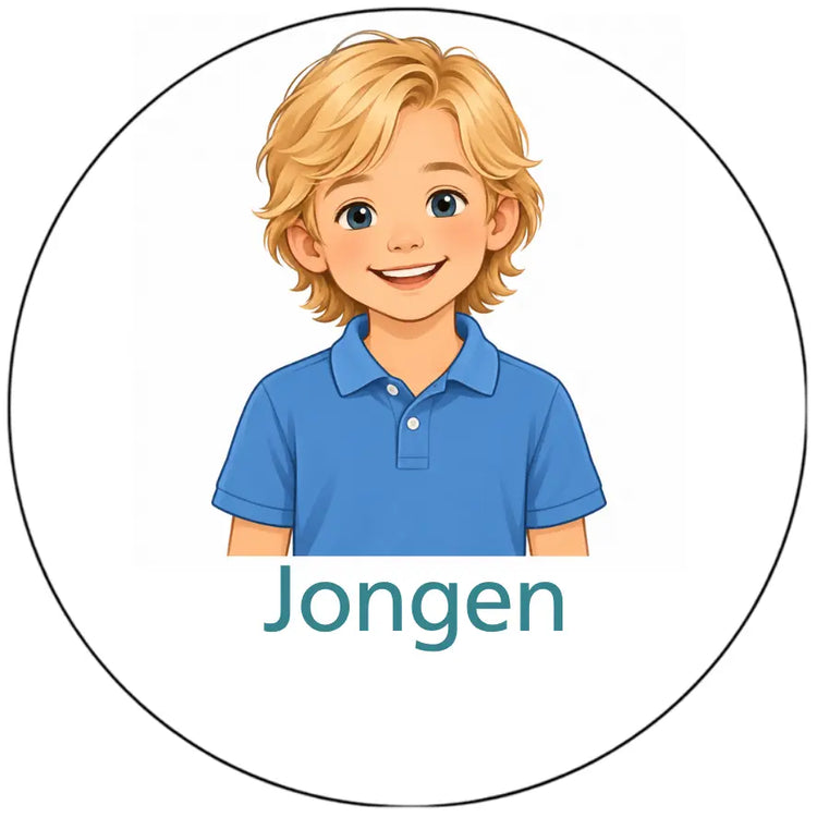 Magnetisch pictogram Jongen O met lang blond haar