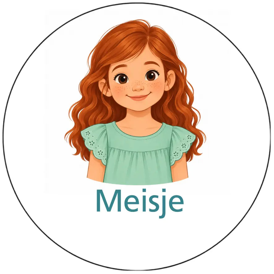 Magnetisch pictogram Meisje H met rood haar