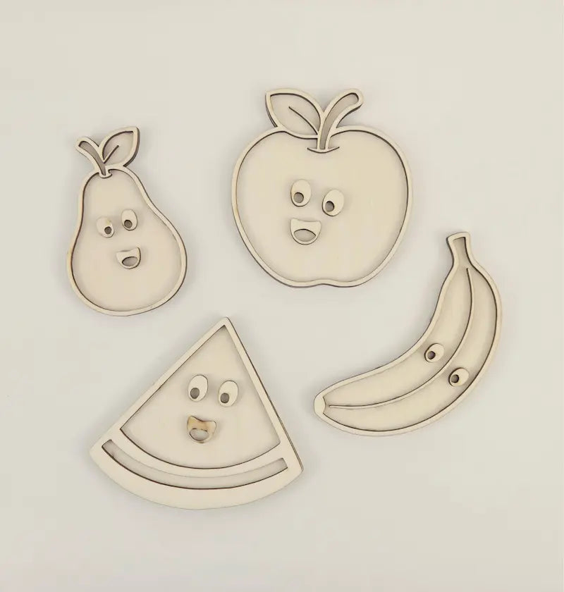 Houten speelvormen Fruit